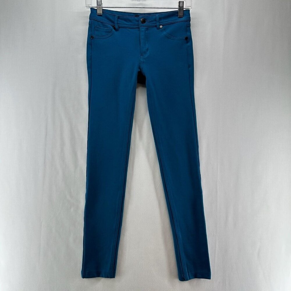 Active USA Skinny Jeans Womens Sz S Mid Rise Stretch Ankle Zip Fly 5-Pocket Blue